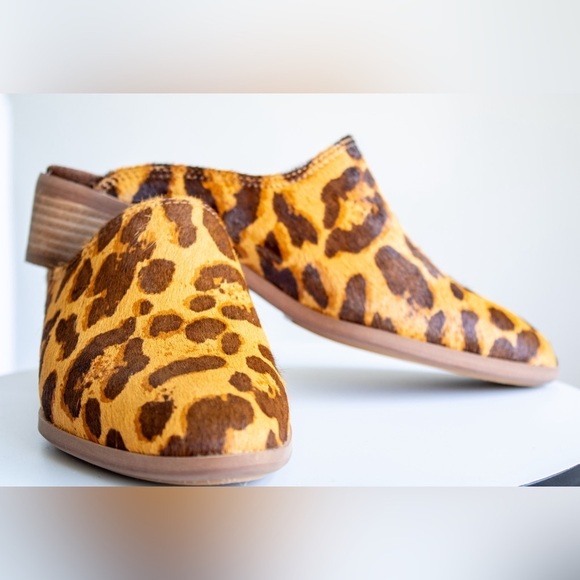 Zodiac Real Fur Dyed Cow Hair Leather Animal Print Slip-On Mule Women’s Shoe 6 - Picture 4 of 11